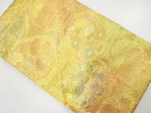 未使用品 佐賀錦 幾何学に桐・菊・椿模様織り出し 袋帯